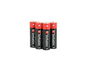 VERBATIM Piles alcalines AA Premium I 1,5 V I AA-LR6 Mignon I Piles Mignon AA I Piles pour lecteur MP3, appareil photo, télécommande, rasoir et bien plus I Pile alcaline Premium I 4 pièces