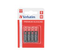 Verbatim Piles Alcalines AAA 1.5V Lot de 4 - Type AAA, Technologie Alcaline, Multicolore - Référence 49920 - Poids 11g par Pile