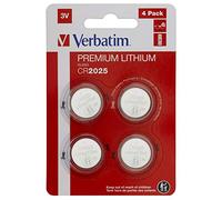 Verbatim Pile bouton CR2025 3V 160mAh Lithium à usage unique – Pack de 4