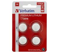Verbatim Premium Piles Boutons au Lithium CR2016 Lot de 4 3V