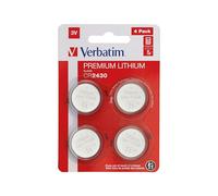 Verbatim Piles bouton Lithium CR2430 3V 290 mAh Usage unique Lot de 4