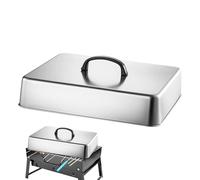 Verbpupl Cloche De Cuisson avec Poignée Antidérapante, Dôme pour Faire Fondre Le Fromage, Couvercle Rectangulaire en Acier Inoxydable, pour, BBQ Gril Cuisson Au Feu De Campagne