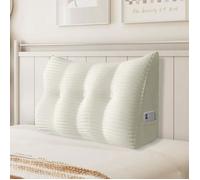 VERCART Coussin de Lecture Cale Dos, Coussin à Coins, Coussin Incliné velours côtelé Blanc 100CM