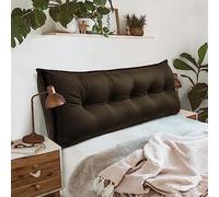 VERCART Grand Coussin de Lecture pour Chevet Tête de Lit, Gros Coussin de Canapé Long, Dossier Coussin Décoratif avec Rembourrage, Oreiller Traversin de Soutien Dorsal et Lombaire Velours 180cm Café