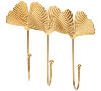 VERDANVERSE 3 Pièces Patère Adhésive Murale en Fer Doré Forme Feuille de Ginkgo, Crochet Pratique et Décoratif pour Porte, pour Salon et Chambre