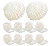 VERDANVERSE Contenant Dragees Technologie de Placage sous Vide de Coquillage Lot de 10 en Plastique Blanc Thème Marin Bapteme pour Boîtes à Dragées et Fêtes de Mariage