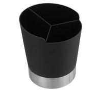 VERDANVERSE Distributeur D'ustensiles Cuisine Multifonction en Acier Inoxydable et Abs 3 Compartiments pour Pailles, Cuillères et Agitateur, Facile à Nettoyer pour Bar et Maison