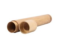 VERDANVERSE Étui à Brosse à Dents Portable en Bambou Léger et Rond, Porte-Brosse pour Voyage et Camping, Design Vintage et Chic Beige