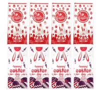 VERDANVERSE Lot de 200 Sachets en Cellophane Opp pour Friandises de Pâques, Paquet Présents Transparents Motifs Lapin Violet, Œufs Rouges et Fils Dorés, Sachets à Biscuits pour Fête