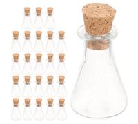 VERDANVERSE Mini Bouteilles en Verre Transparent avec Bouchon en Liège, Lot de 24, Bocaux DIY pour Créations Artisanales et Ambiances Romantiques