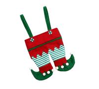 VERDANVERSE Paquet Présent de Noël Portable en Feutre Vert Grosse Capacité, Motif Lutin Farceur, pour Fêtes et Restaurants, pour Biscuits et Présents