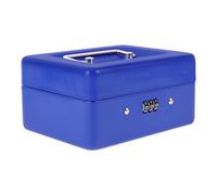 VERDANVERSE Petit Casier pour Monnaie et Petits Objets avec Plateau Amovible en Fer Bleu Verrouillable et Portable Boîte à Économies Sécurisée pour Maison et Bureau