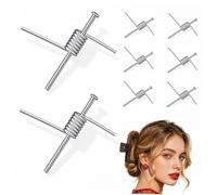 VERDANVERSE Pinces à Cheveux à Ressort de Type V 8 Pièces en Acier Inoxydable Argenté Surface Lisse, Grip Stable, pour Projets DIY et Réparation