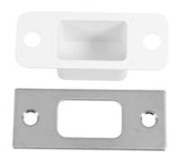 VERDANVERSE Plaque Métallique de Protection Gache Serrure en Acier Inoxydable Argenté pour Porte en Bois, Performance Fiable et Installation Facile, Finition Antique