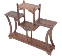 VERDANVERSE Présentoir en Bois de Poulet pour Objets en Jade et Tasses à Thé, Étagère de Rangement Antique de Style Chinois Simple et Généreux, Support D'exposition Élégant