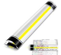 Verdanzia Règle grossissante avec ligne de suivi jaune, règle de 20,3 cm avec barre grossissante, lecteur de ligne de carte Mahjong en acrylique avec aimant pour Bible rouge, journal et point de croix