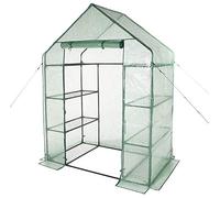 VERDELOOK - Serre de jardin en métal peint avec 8 étagères et toile en filet PE, 144x74x195 cm, pour la protection des plantes de taille moyenne et grande, jardinage