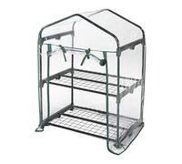 VERDELOOK | Serre rectangulaire avec 2 étagères sans roulettes avec bâche PVC transparente, 69x49x92 cm, serre de jardin et de balcon, pour la protection des plantes, l'hiver, pour le jardinage
