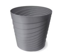 VERDENIA Swing Pot de Fleurs, léger, pour l'intérieur et l'extérieur, résistant aux intempéries, Beau Design ondulé, Plastique de qualité supérieure, 22 x 22 x 21 cm, Gris
