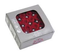 VERDISSIMO Rose Stabilisée Princesse de 2 à 2.5 cm de diamètre (Rouge)
