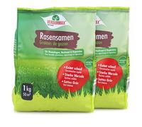 Verdurmax 2 x 1 kg de Semences de Gazon - Gazon Dense et Robuste | Mélange de Haute Qualité pour 40 m² de Pelouse Dense, Résistante et à Germination Rapide - Résiste Sécheresse et Piétinement