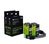 VERICO Batterie Li-Ion Loop Energy 9 V- Block, pack de 4