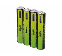 VERICO LoopEnergy Wiederaufladbare USB-C Batterie AAA 1,5V 900mWh (600mAh) Li-ION, Schnellladung Via USB-C Anschluss in ca. 2 Stunden (4X AAA)