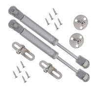 Vérin à Gaz Hydraulique pour Charnière D’armoire Porte Relevable 15 CM | Acier Inoxydable et Alliage D’aluminium Argenté, Maintien Ouvert, Fermeture Douce, pour Meubles, Coffres et Bricolage