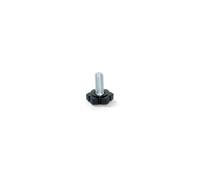 Emuca 2020105 Pied de Nivellement pour Mobilier, Filetage M6x20mm, Paquet de 20, Noir/Argent