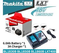 Véritable batterie Makita 18V 6.0Ah avec jeu de chargeur pour outil électrique Makita 18V DDF487 DTW700 GBA404 DUC150Z DHR183Z Makita 6A