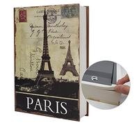 Véritable carnet de transfert en papier sûr pour bijoux, argent et argent liquide, creux avec compartiment cach t cadenas à combinaison (Serrure à clé, Paris)