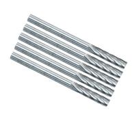 Verkelly Lot de 5 limes rotatives cylindriques en carbure de tungstène, tige de 0,3 cm de diamètre à coupe unique, fraises rotatives plates de 3 mm de diamètre