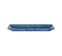 Verlo DEEP Blue Plateau de service rectangulaire en porcelaine de qualité supérieure 35,5 x 16,5 cm