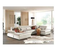 Vermont - canapé panoramique d'angle droit - 7 places - XXL - en velours - Beige