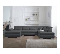 Lisa design Canapé panoramique Vermont d'angle droit 7 places XXL Gris foncé