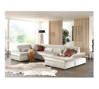 Vermont - canapé panoramique d'angle gauche - 7 places - XXL - en velours - Beige
