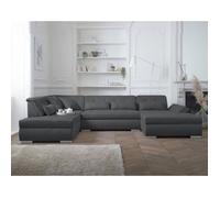 Lisa design Canapé panoramique Vermont - Gris foncé