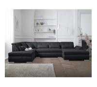 Lisa design Canapé panoramique Vermont - Noir