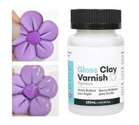 Vernis à l'argile brillant, vernis brillant pour argile séchée à l'air, 120 ml de brillant d'argile séché à l'air libre pour acrylique, Finition imperméable à haute brillance, mastic d'argile
