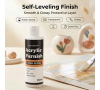 Vernis acrylique brillant premium, 60/120/250ml - Finition transparente, non jaunissante et résistante aux fissures pour peintures, art à l'huile et dessins, résistante aux rayures, scellant pour la f