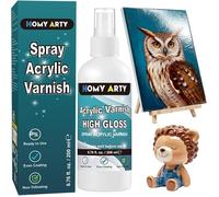 Vernis Acrylique en Spray,Vernis Acrylique Brilnt | Spray Transparent Finition Brilnte pour Protection Durable, DURCISSEUR