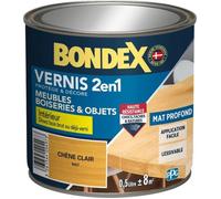 Bondex Vernis bois 2 en 1 Haute Résistance – Protège et embellit – Chêne clair mat 0,5 L