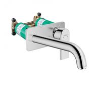 Vernis Shape Set Mitigeur de lavabo encastré mural, 2 sorties, bec 207 mm + Corps d'encastrement, Chrome