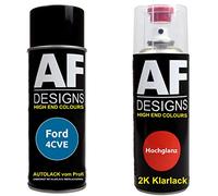 Vernis Voiture Pulvérisation Kit pour Ford 4CVE Aquarius Métallique 2K Vernis Transparent Basislack Aérosol Spray 2x400ml