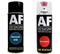 Vernis Voiture Pulvérisation Kit pour Renault 040 Bleu E. D. F.2K Vernis Transparent Basislack Aérosol Spray 2x400ml