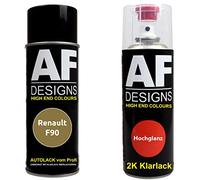 Vernis Voiture Pulvérisation Kit pour Renault F90 Vert Onyx Nacré Métallique 2K Vernis Transparent Basislack Aérosol Spray 2x400ml