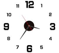 Vernisassize Horloge Pendules Murales Adhesive DIY 3D Moderne Pendules Silencieuse Et Horloges Cuisine Originale pour la Cuisine et la Chambre à Coucher, Salon, autocollante, Noire 40 cm
