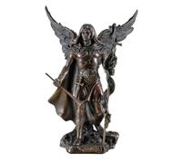 Veronese by Joh. Vogler GmbH Erzengel Heiliger Gabriel mit Kreuz und Trompete bronziert Figur Skulptur Esoterik Engel