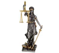 Veronese by Joh. Vogler GmbH Figurine de la Justitia Déesse romaine de la Justice 21 cm Or/Argent Sculpture Avocat Droit Loi