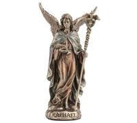 Veronese Design 4 Raphael L'Archange de Guérison Polystone Peint à la Main Finition Bronze Figurine de Collection Décoration d'intérieur